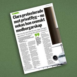 I höstas nekades ”Clara” svenskt medborgarskap, med hänvisning till delaktighet i en uppmärksammad klimataktion.