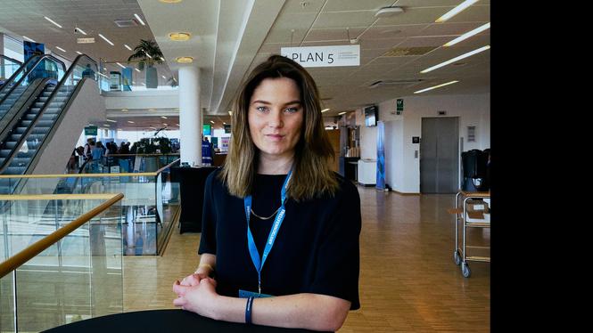Louise Hammargren, förbundsordförande för KDU, på KD-dagarna i Karlstad i april, 2025.