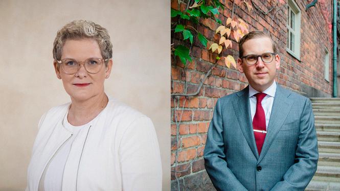 Karin Wanngård (S), finansborgarråd i Stockholms stad och Alexander Ojanne (S), social- och trygghetsborgarråd i Stockholms stad.