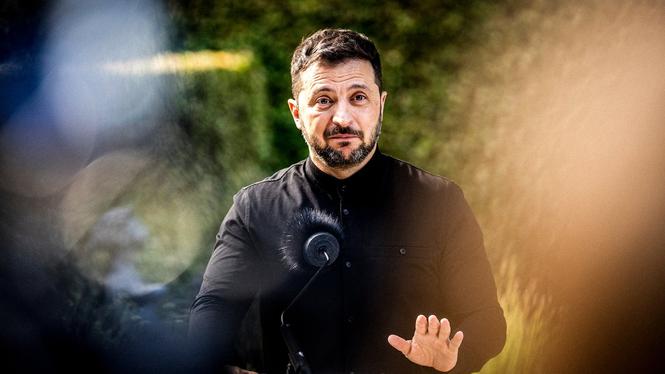 Ukrainas president Volodymyr Zelenskyj i Danmark i början av juli. 