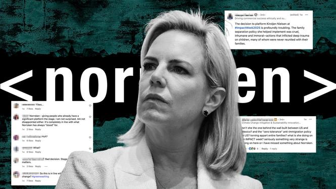 Norrskens bokning av Kirstjen Nielsen, före detta inrikessäkerhetsminister i Donald Trumps första regering, har väckt starka reaktioner på sociala medier.