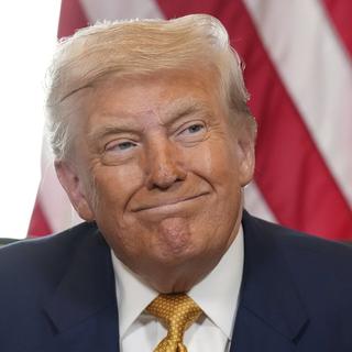 Donald Trump under söndagens möte med EU-kommissionens ordförande Ursula von der Leyen. 