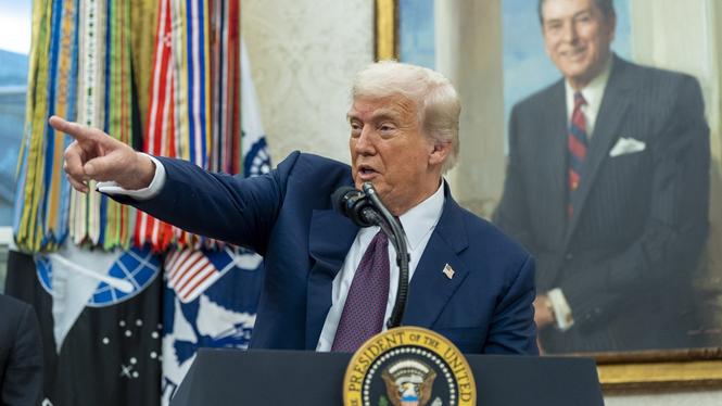 President Donald Trump i Vita huset på onsdagen.