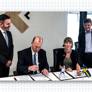 Vinnovas, genom generaldirektör Darja Isaksson, och Israel Innovation Authority skriver under en avsiktsförklaring om samarbete för två år sedan.