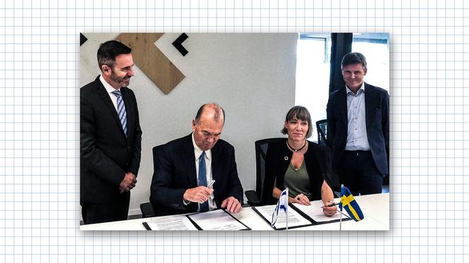 Vinnovas, genom generaldirektör Darja Isaksson, och Israel Innovation Authority skriver under en avsiktsförklaring om samarbete för två år sedan.