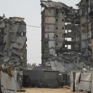 Förstörda byggnader i Gaza stad. Bild från 12 augusti. 