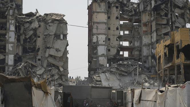 Förstörda byggnader i Gaza stad. Bild från 12 augusti.