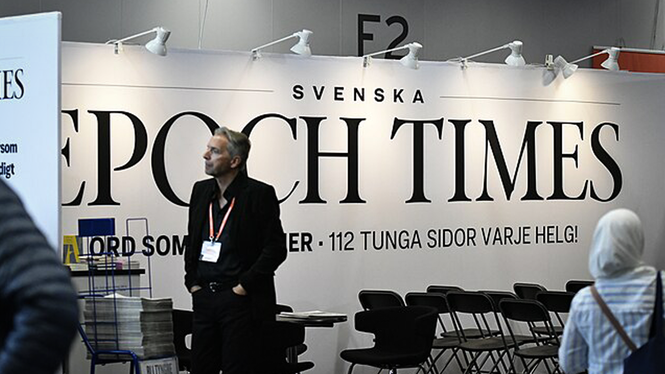 Svenska Epoch Times monter på bokmässan i Göteborg, 2024.