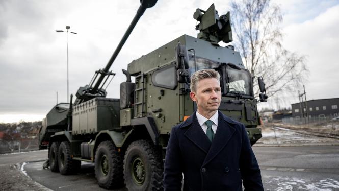 Fler artilleripjäser av typen Archer ingår i det senaste militära stödpaketet till Ukraina som försvarsminister Pål Jonson (M) presenterade på torsdagen. Arkivbild.