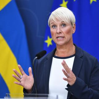 Socialförsäkringsminister Anna Tenje (M) presenterar i dag en bidragsreform. Arkivbild.