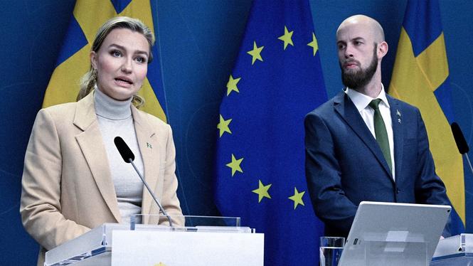 Energi- och näringsminister Ebba Busch (KD) och ministern för civilt försvar Carl-Oskar Bohlin (M).