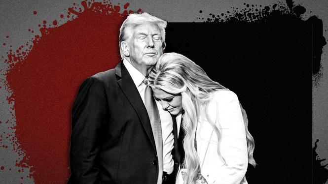 Donald Trump tillsammans med Charlie Kirks hustru Erika Kirk.