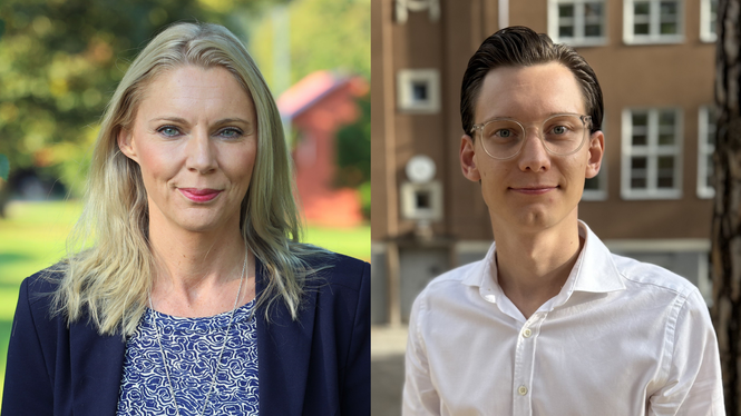 Åsa Westlund (S), utbildningspolitisk talesperson och Anton Lindgren (S) oppositionsråd i Sollentuna kommun.