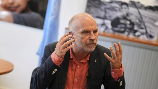 Sam Rose, Gazachef för Unrwa, i Bryssel tidigare i år.