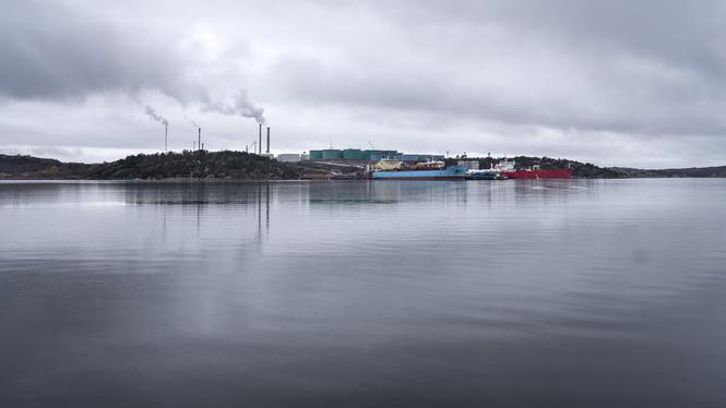 Preems raffinaderi i Lysekil. 