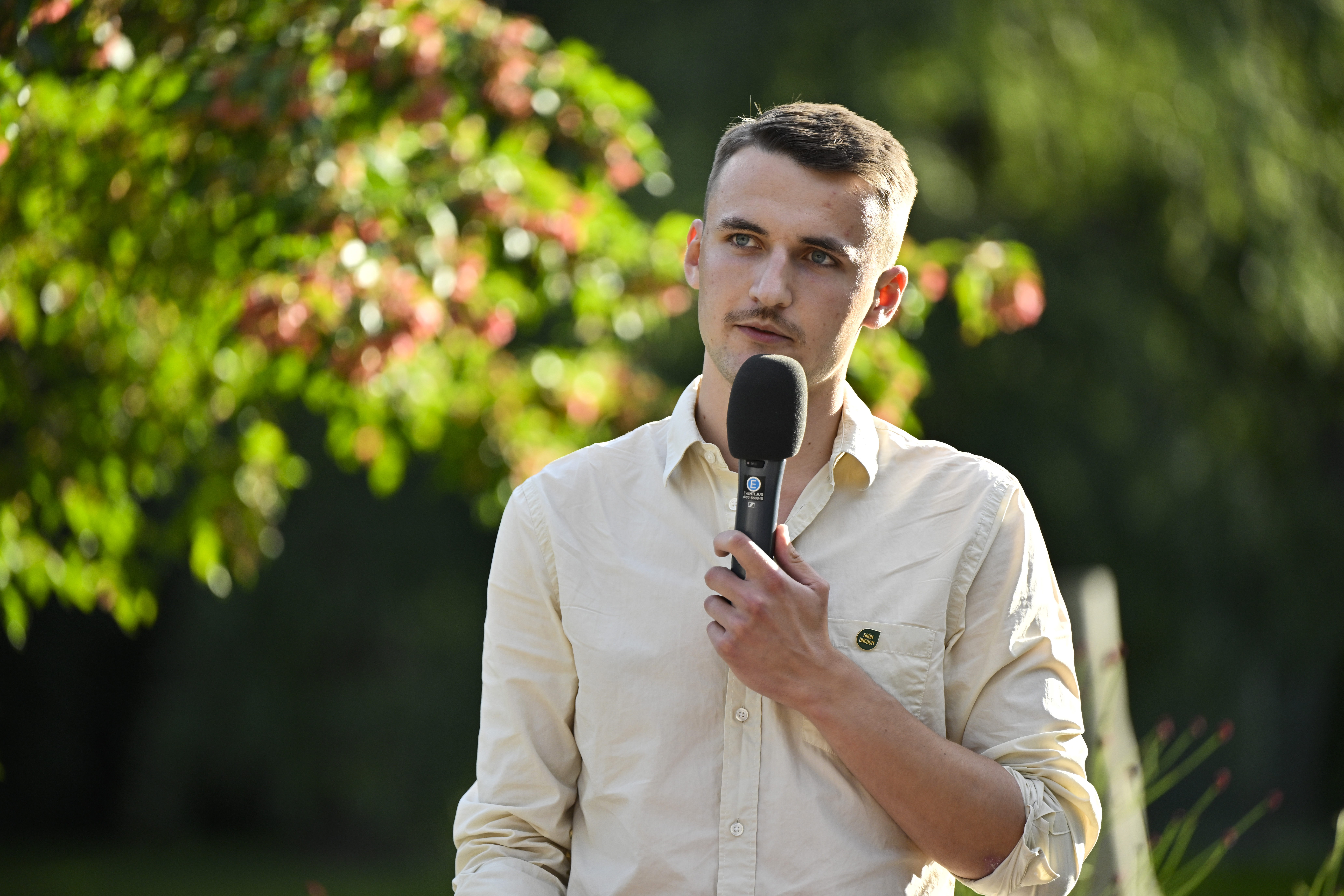 Grön Ungdoms språkrör Anton Bylin (MP). 