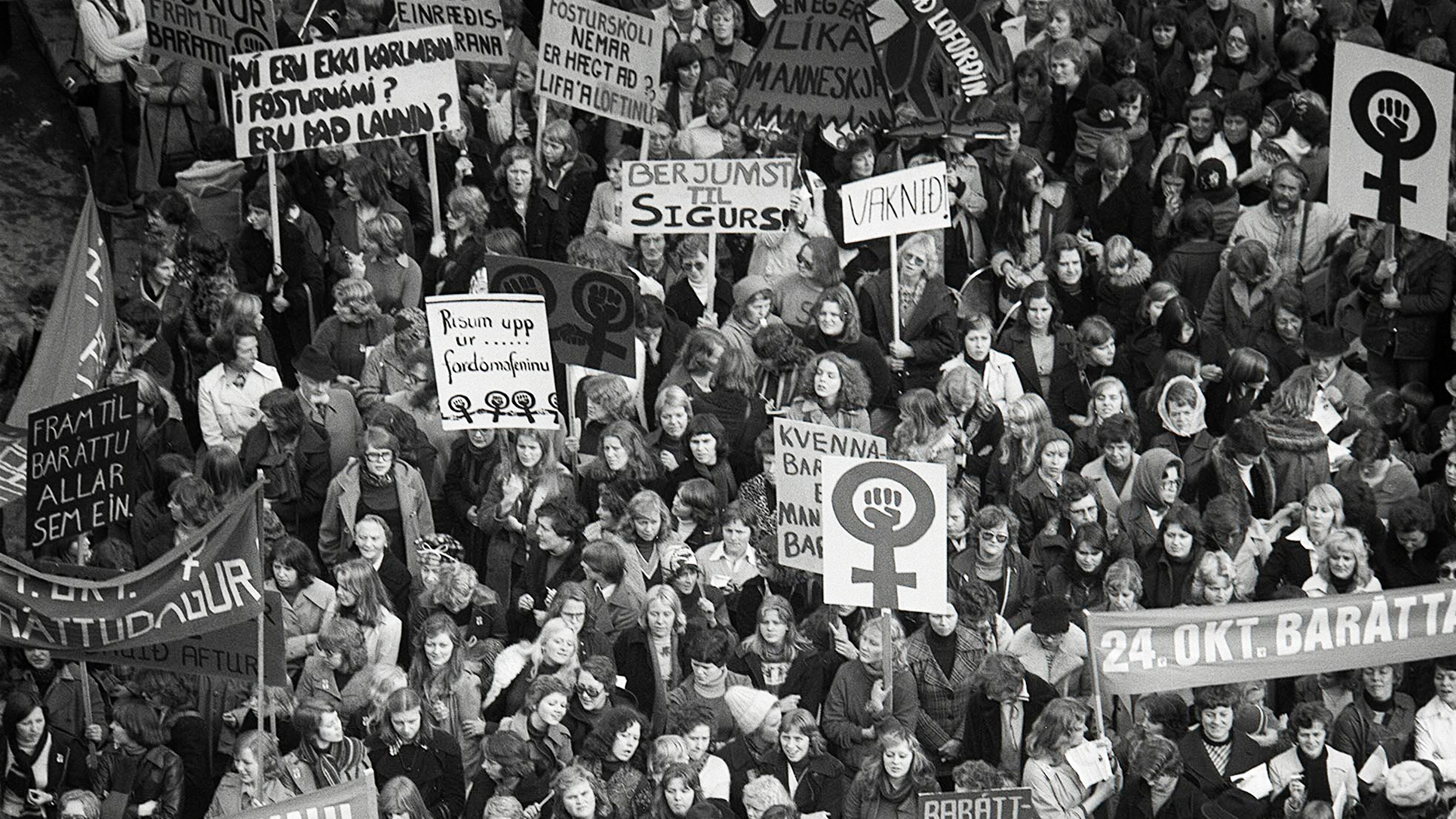 Strejken på Island den 24 oktober 1975 initierades av de radikalfeministiska Rödstrumporna. Hela landet lamslogs.