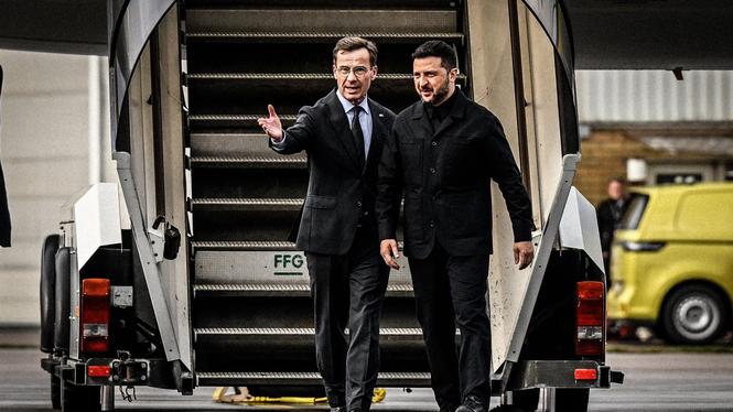 Statsminister Ulf Kristersson (M) tar emot Ukrainas president Volodymyr Zelenskyj för ett möte i Linköping på onsdagen.