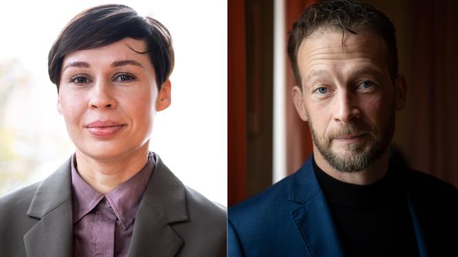 Sofia Andruchovytj och översättaren Nils Håkanson