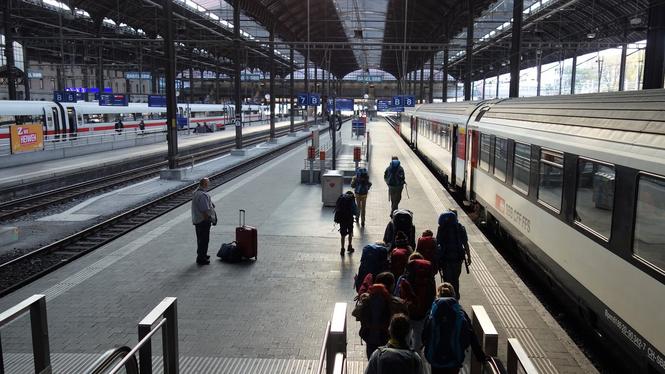 Basels centralstation. Hit kan du ta dig med nattåg från Malmö från och med den 16 april 2026.