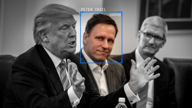 Peter Thiel med Donald Trump under ett möte i Trump tower, 2016.