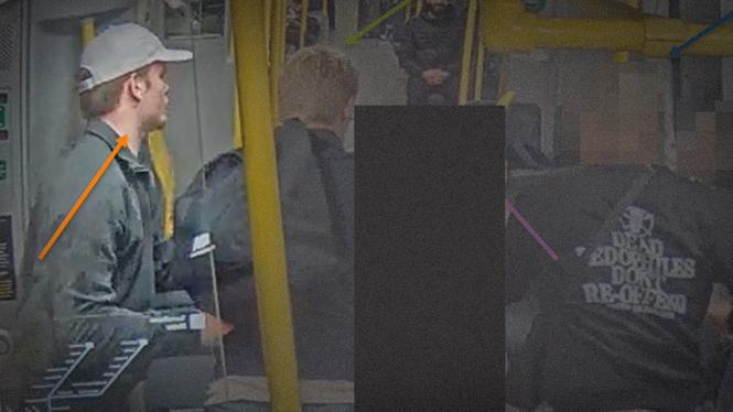 Olof Pantzar, Oliver Sima Petrell och Borås-mannen fångade på film under misshandeln i augusti. De hävdar nödvärn mot den ensamma mannen på tunnelbanan.