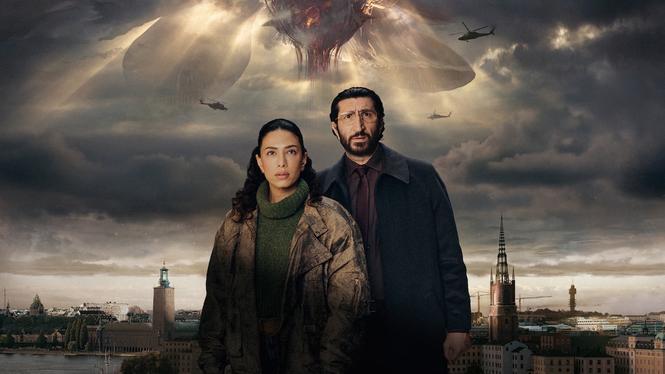 ”Vi kommer i fred” är tv4:s nya sci-fi-satsning. Evin Ahmad och Fares Fares ses i de mänskliga huvudrollerna.