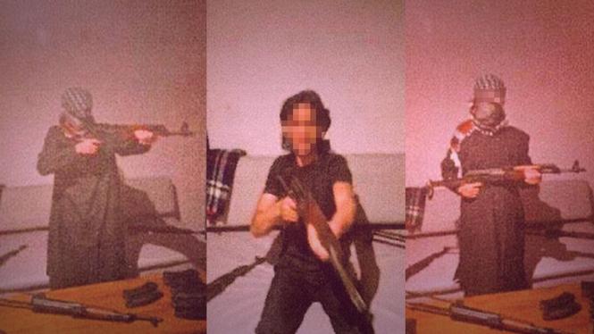 IS-svensken poserar med vapen. Hur 18-åringen fått tag i dem är oklart i förundersökningen.