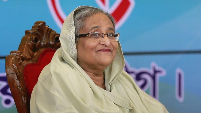 Bangladeshs tidigare premiärminister Sheikh Hasina i FN 2017.