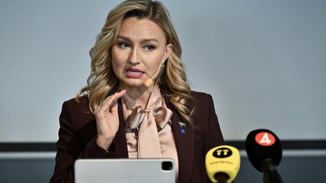 Kristdemokraternas  partiledare Ebba Busch under partiets riksting i Linköping som inleddes på fredagen.