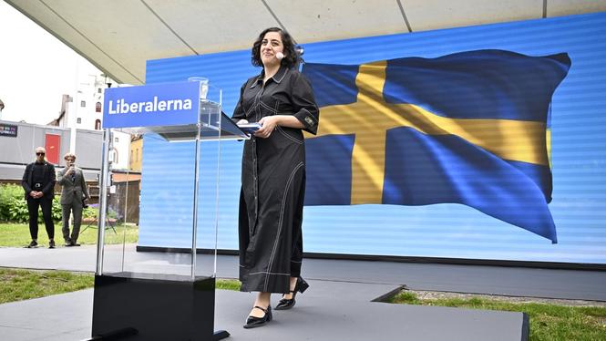 Liberalernas partiledare Simona Mohamsson (L) i Almedalen i somras.