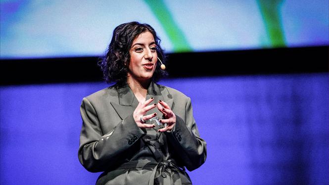 Liberalernas partiledare Simona Mohamsson (L) håller tal under partiets landsmöte på Karlstad CCC.