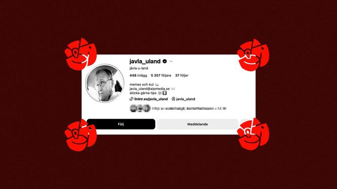 Instagramkontot ”javla_uland” drivs av S-ägda AiP media – det är inte glasklart att ett parti ligger bakom.