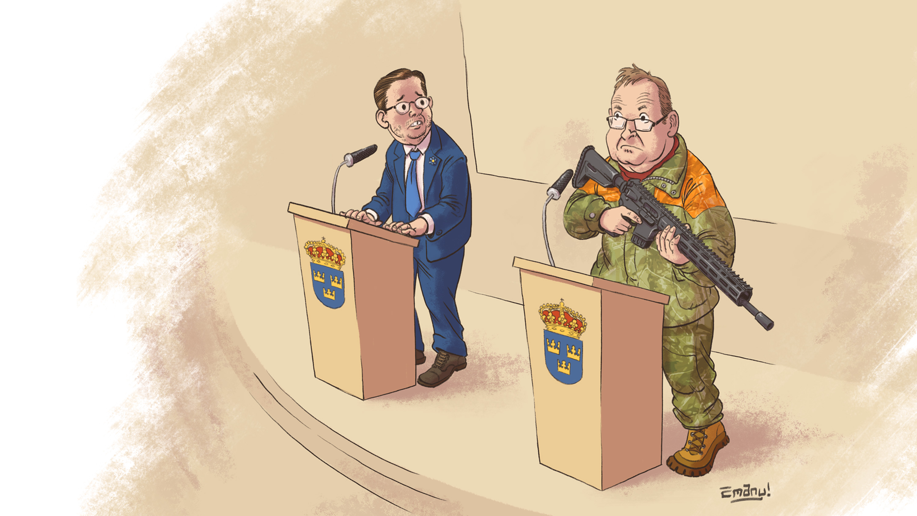 Det är ingen småsak när SD rekryterar en f.d. ordförande för Svenska Jägareförbundet till de egna leden, skriver Göran Greider.