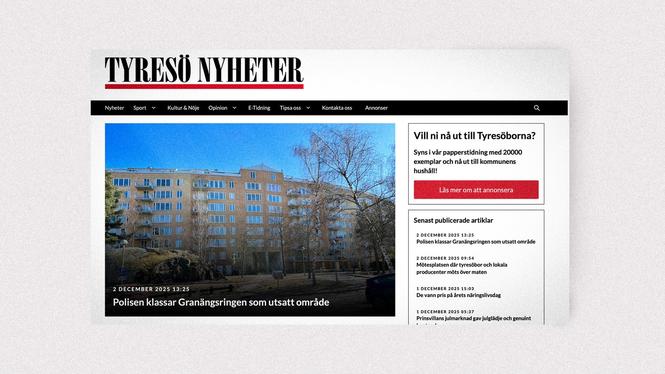 Tidningen Tyresö Nyheter.