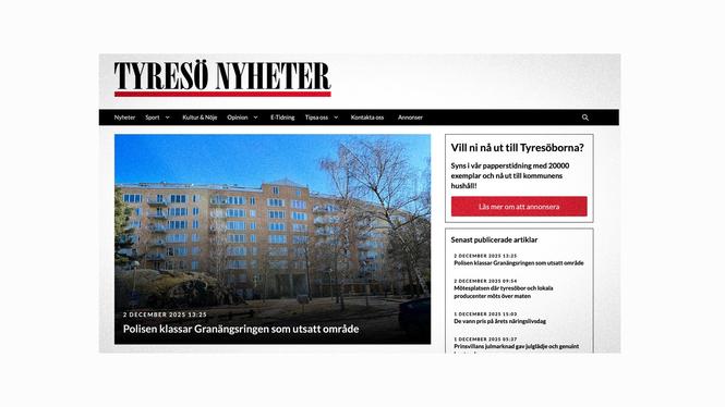 Tidningen Tyresö Nyheter.