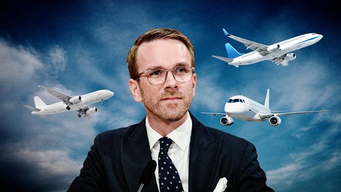 Flera myndigheter försöka minska sitt klimatavtryck genom att flyga mindre. Det vill infrastrukturminister Andreas Carlson (KD) ändra på.