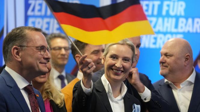 AFD:s partiledare Alice Weidel efter det nationella valet i Tyskland i februari 2025.