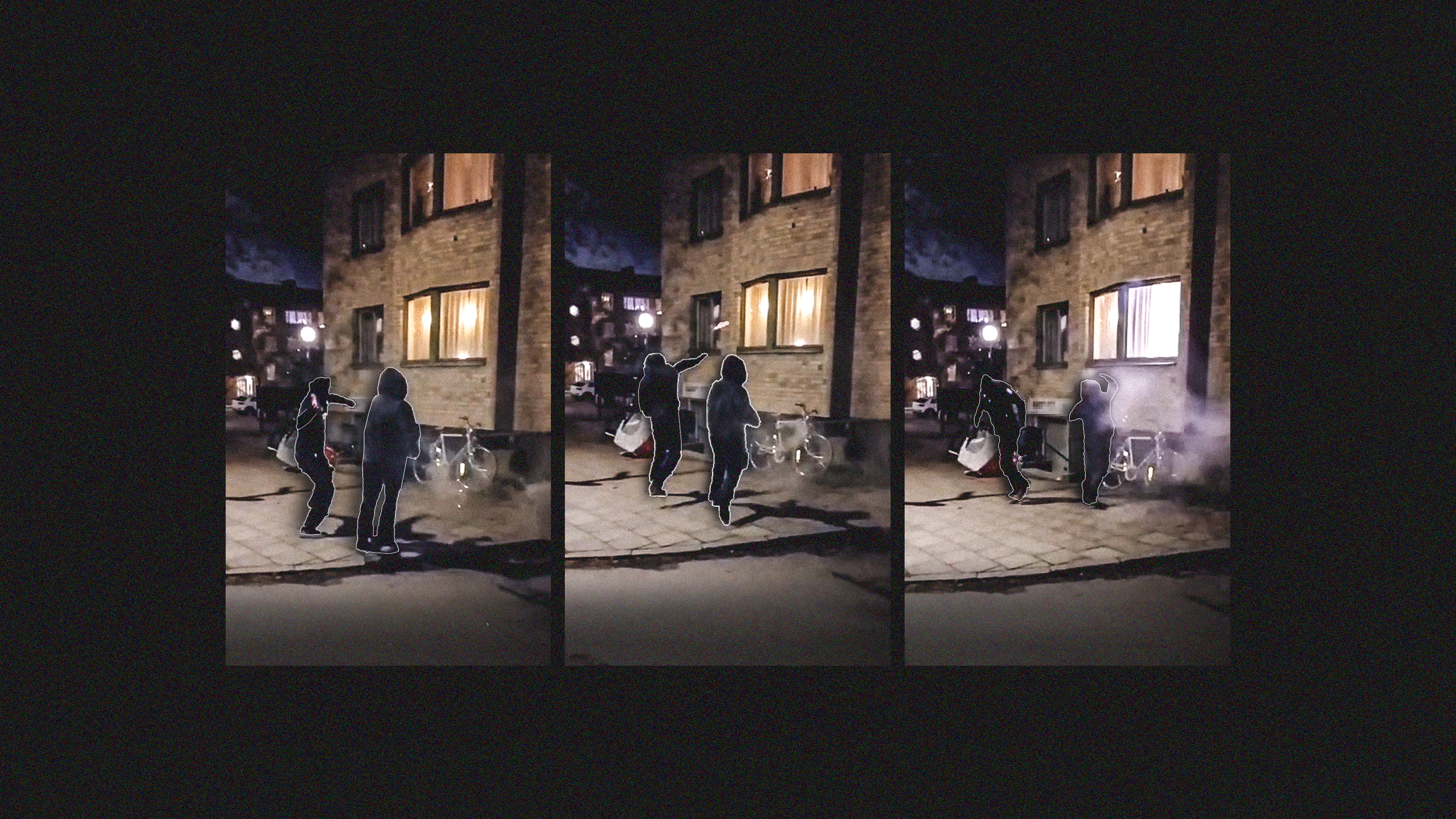 Maskerade nazister ger sig på en lägenhet två dagar innan julafton.