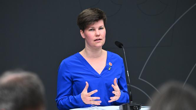 Hanna Gunnarsson (V), försvarspolitisk talesperson. 