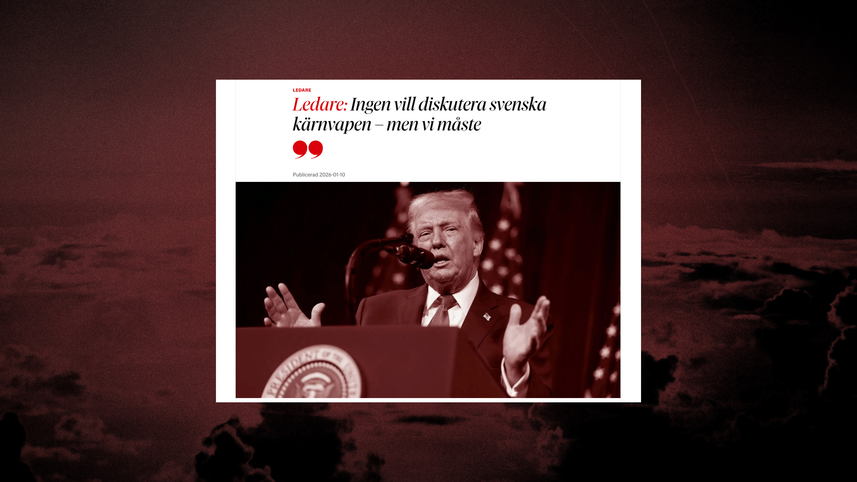 DN söker en diskussion om svenska kärnvapen. Henrik Jalalian menar att det redan finns – och det finns en inställning som är självklar.