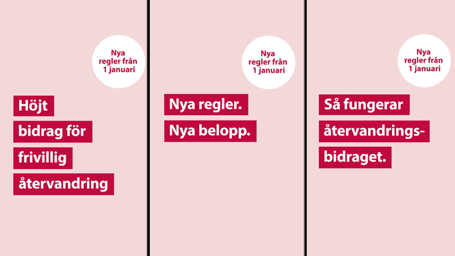 Migrationsverket har sedan i december gjort reklam för det nya, höjda återvandringsbidraget.