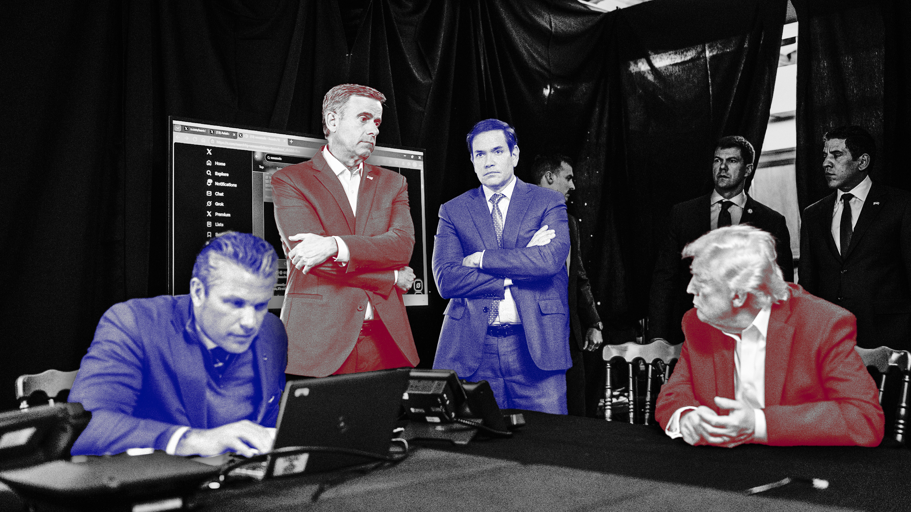 Den amerikanska ledargarnityret upprättade ett tillfälligt situation room i Donald Trumps privata bostad i Mar-a-Lago under militärinsatsen mot Venezuela. På skärmen hade man sociala medier-plattformen X.