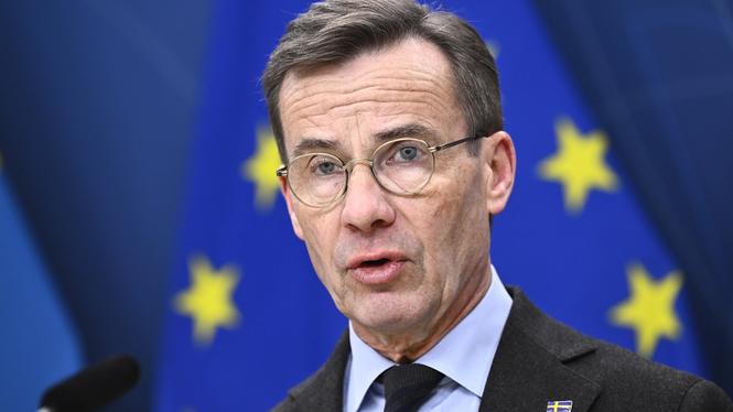 Statsminister Ulf Kristersson håller pressträff om säkerhetsläget. Arkivbild.