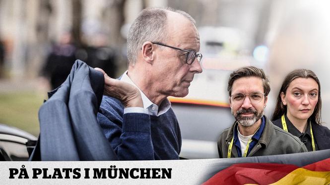 Tysklands förbundskansler Friedrich Merz anländer till säkerhetskonferensen i München.