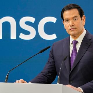 USA:s utrikesminister Marco Rubio håller säkerhetskonferensens mest efterlängtade, och fruktade, tal.