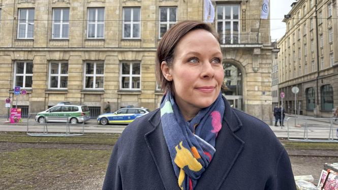 Utrikesminister Maria Malmer Stenergard (M) på plats under säkerhetskonferensen i München.