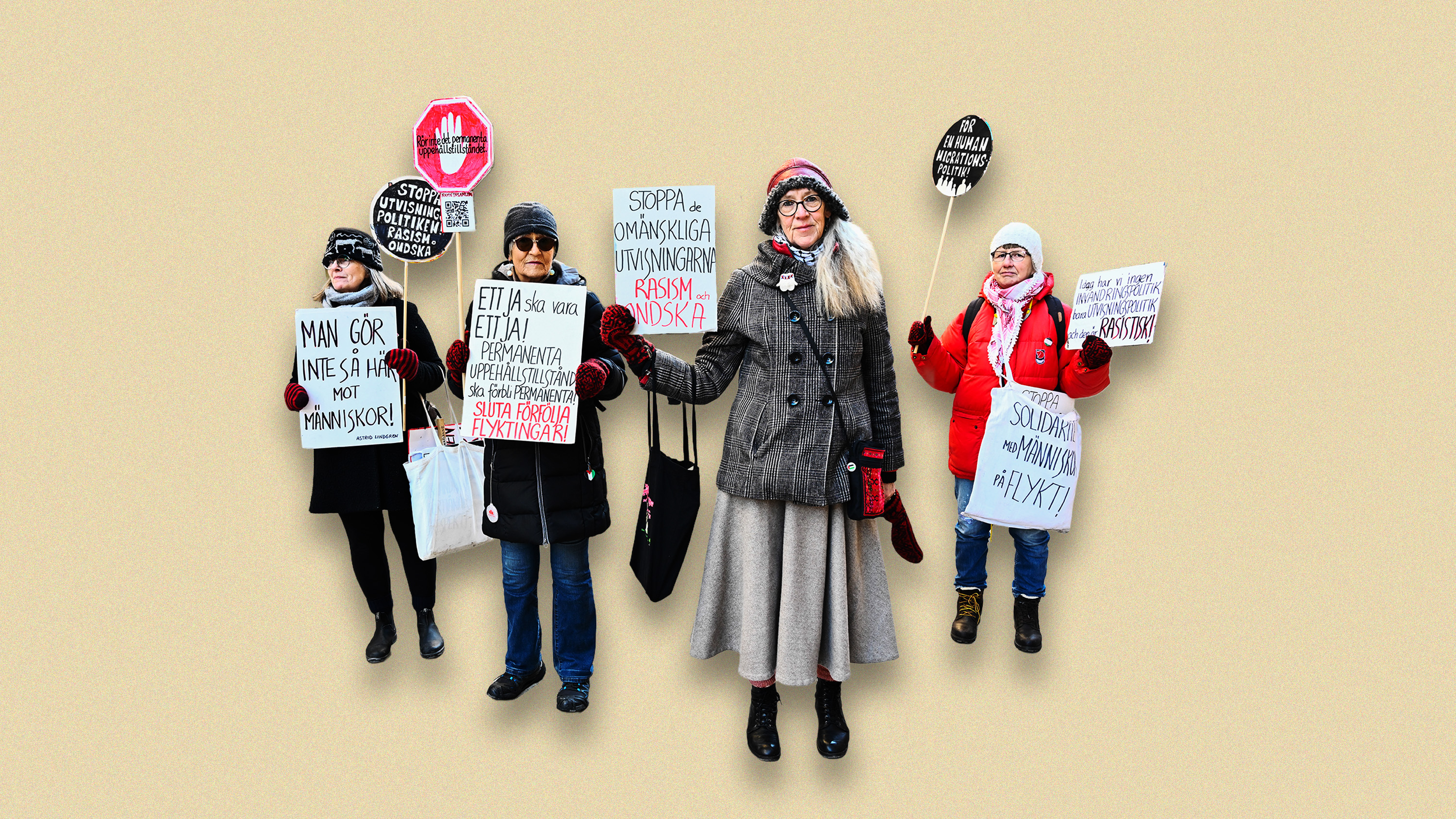 Protest mot utvisningar utanför Sveriges riksdag.