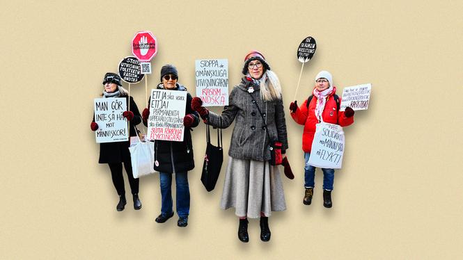 Protest mot utvisningar utanför Sveriges riksdag.