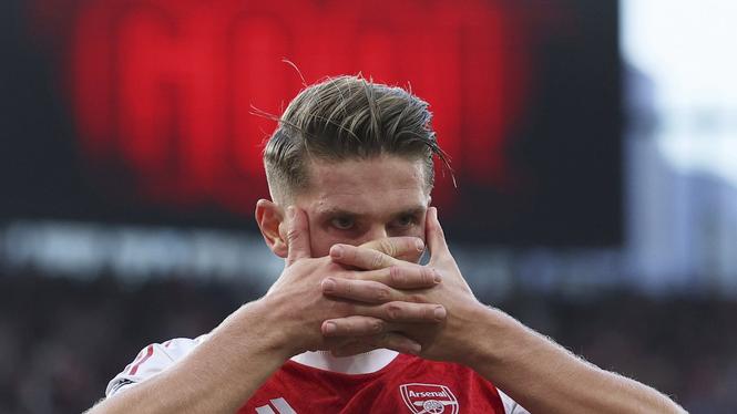 Bland Viaplays innehåll märks sporträttigheterna med Premier League, där Viktor Gyökeres representerar Arsenal. Arkivbild.